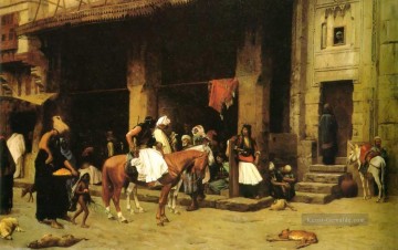  orientalismus - Eine Straßen Szene in Kairo griechisch Araber Orientalismus Jean Leon Gerome